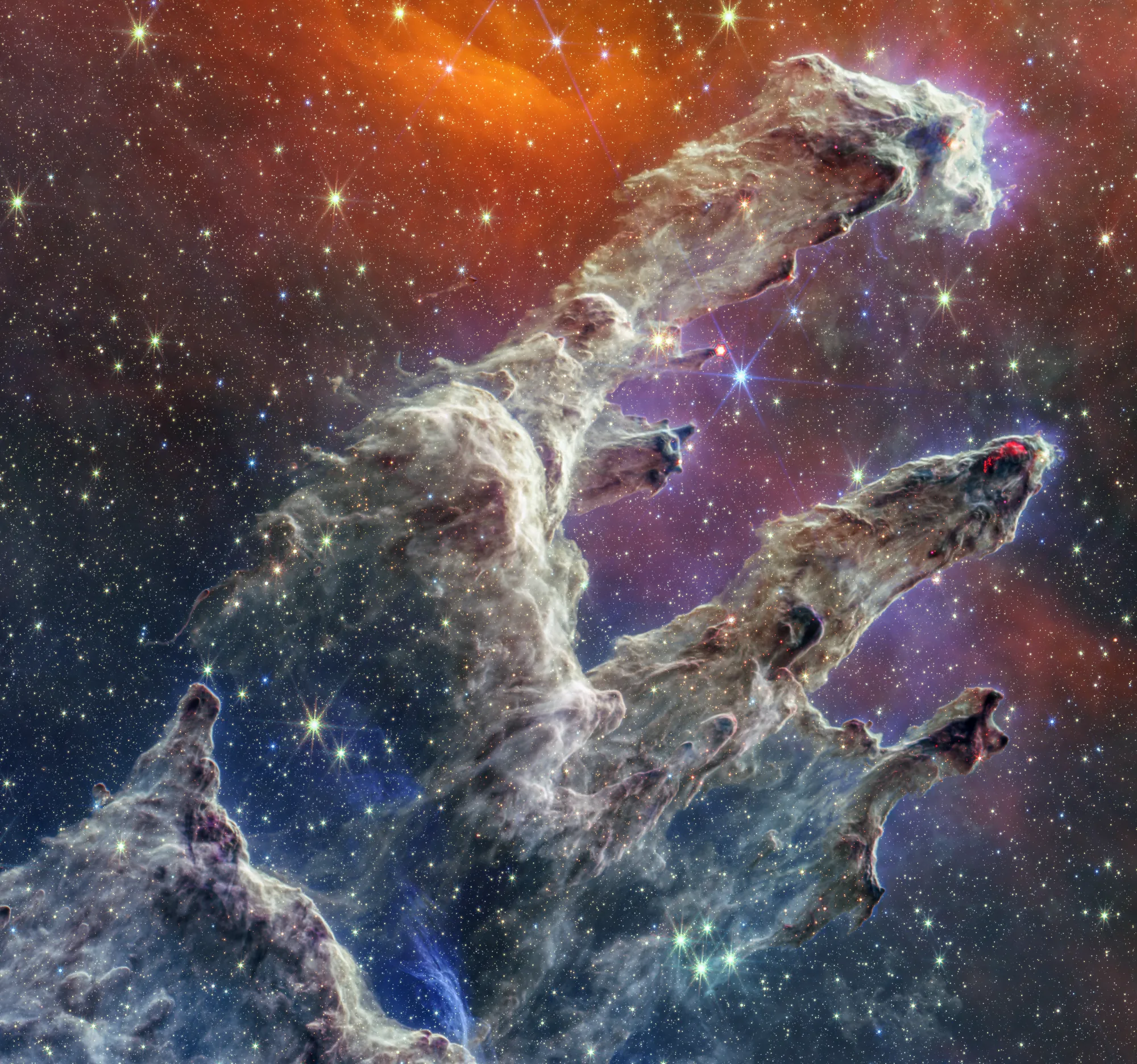 NASA Webb image of the Pillars of Creation